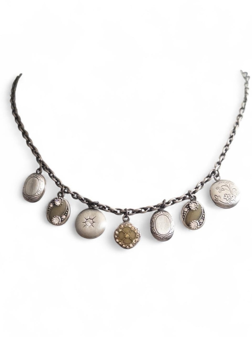 Lydell NYC Silver Charm Locket Necklace | NWT 16” Choker Style